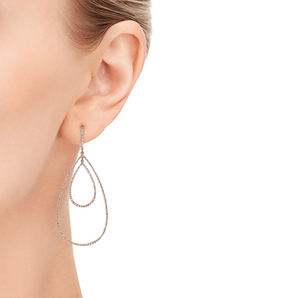 Diamond and Rose Gold Earrings - On hand