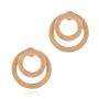18k Rose Gold 18k Rose Gold Double Hoop Brushed Orbit Earrings - Three-Quarter View -  105808 - Thumbnail