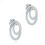  Platinum Platinum Double Hoop Brushed Orbit Earrings - Front View -  105808 - Thumbnail