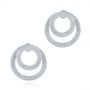 14k White Gold 14k White Gold Double Hoop Brushed Orbit Earrings - Three-Quarter View -  105808 - Thumbnail