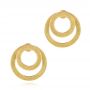 14k Yellow Gold 14k Yellow Gold Double Hoop Brushed Orbit Earrings - Three-Quarter View -  105808 - Thumbnail