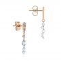 14k Rose Gold Drilled Diamond Drop Earrings - Front View -  105218 - Thumbnail