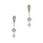 14k Rose Gold Drilled Diamond Drop Earrings - Three-Quarter View -  105218 - Thumbnail