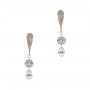 18k Rose Gold 18k Rose Gold Drilled Diamond Drop Earrings - Three-Quarter View -  105218 - Thumbnail