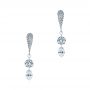 18k White Gold 18k White Gold Drilled Diamond Drop Earrings - Three-Quarter View -  105218 - Thumbnail