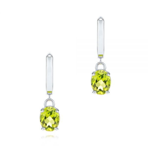 Drop Peridot Earrings - Three-Quarter View -  106364