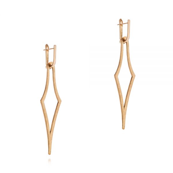 14k Rose Gold 14k Rose Gold Elegant Kite Earrings - Front View -  105809