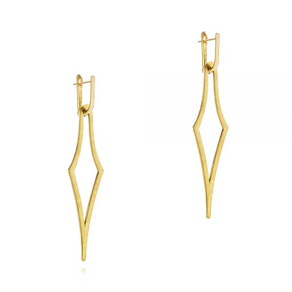 18k Yellow Gold Elegant Kite Earrings - Front View -  105809