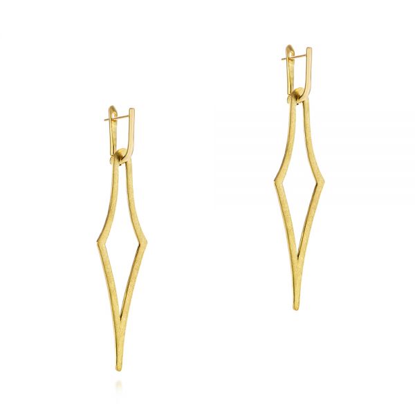 14k Yellow Gold 14k Yellow Gold Elegant Kite Earrings - Front View -  105809