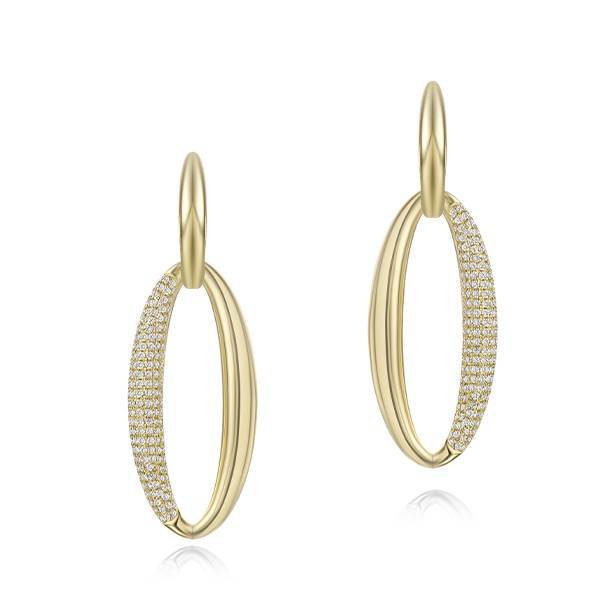 Elongated Diamond Dangle Earrings - Image