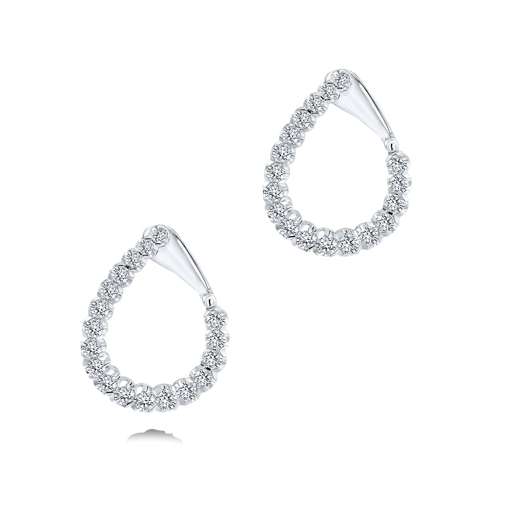 Elongated Diamond Hoops - Image