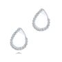 14k White Gold Elongated Diamond Hoops - Three-Quarter View -  107909 - Thumbnail