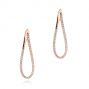 18k Rose Gold 18k Rose Gold Elongated Diamond Twist Hoop Earrings - Three-Quarter View -  106961 - Thumbnail