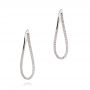 14k White Gold 14k White Gold Elongated Diamond Twist Hoop Earrings - Three-Quarter View -  106961 - Thumbnail