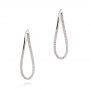  Platinum Platinum Elongated Diamond Twist Hoop Earrings - Three-Quarter View -  106961 - Thumbnail