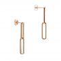 18k Rose Gold 18k Rose Gold Elongated Flat Link Earrings - Front View -  106150 - Thumbnail