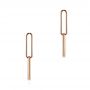 18k Rose Gold 18k Rose Gold Elongated Flat Link Earrings - Three-Quarter View -  106150 - Thumbnail