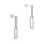  Platinum Platinum Elongated Flat Link Earrings - Front View -  106150 - Thumbnail