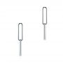 18k White Gold 18k White Gold Elongated Flat Link Earrings - Three-Quarter View -  106150 - Thumbnail