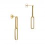 14k Yellow Gold Elongated Flat Link Earrings - Front View -  106150 - Thumbnail