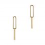 18k Yellow Gold Elongated Flat Link Earrings