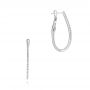 14k White Gold 14k White Gold Elongated Hoop Diamond Earrings - Three-Quarter View -  106989 - Thumbnail