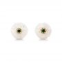 18k Rose Gold 18k Rose Gold Emerald Lily Fresh Water Carved Pearl Earrings - Three-Quarter View -  101970 - Thumbnail