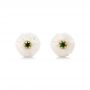 18k Yellow Gold 18k Yellow Gold Emerald Lily Fresh Water Carved Pearl Earrings - Three-Quarter View -  101970 - Thumbnail