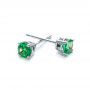  Platinum Platinum Emerald Stud Earrings - Front View -  100953 - Thumbnail