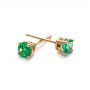 14k Yellow Gold 14k Yellow Gold Emerald Stud Earrings - Front View -  100953 - Thumbnail