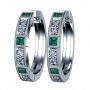  Platinum Platinum Emerald And Diamond Earrings - Three-Quarter View -  916 - Thumbnail