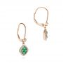 14k Rose Gold 14k Rose Gold Emerald And Diamond Leverback Earrings - Front View -  106010 - Thumbnail