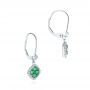  Platinum Platinum Emerald And Diamond Leverback Earrings - Front View -  106010 - Thumbnail