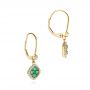 14k Yellow Gold 14k Yellow Gold Emerald And Diamond Leverback Earrings - Front View -  106010 - Thumbnail