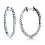  18K Gold 18K Gold Eternity Diamond Hoop Earrings - Front View -  1237 - Thumbnail