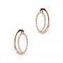 18k Rose Gold 18k Rose Gold Fashion Hoop Diamond Earrings - Three-Quarter View -  106329 - Thumbnail
