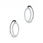 14k White Gold 14k White Gold Fashion Hoop Diamond Earrings - Three-Quarter View -  106329 - Thumbnail