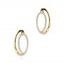 18k Yellow Gold 18k Yellow Gold Fashion Hoop Diamond Earrings - Three-Quarter View -  106329 - Thumbnail