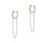 18k Rose Gold 18k Rose Gold Floating Diamond Huggie Earrings - Front View -  106993 - Thumbnail