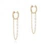 14k Yellow Gold 14k Yellow Gold Floating Diamond Huggie Earrings - Front View -  106993 - Thumbnail