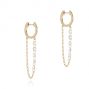 18k Yellow Gold 18k Yellow Gold Floating Diamond Huggie Earrings - Front View -  106993 - Thumbnail