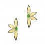 Floral Diamond And Tsavorite Earrings - Three-Quarter View -  107236 - Thumbnail