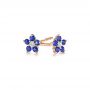 18k Rose Gold 18k Rose Gold Flower Sapphire And Diamond Earrings - Front View -  106198 - Thumbnail