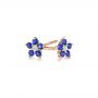 14k Rose Gold 14k Rose Gold Flower Sapphire And Diamond Earrings - Front View -  106198 - Thumbnail