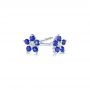  Platinum Platinum Flower Sapphire And Diamond Earrings - Front View -  106198 - Thumbnail