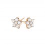 14k Rose Gold 14k Rose Gold Floral Diamond Earrings - Front View -  103694 - Thumbnail
