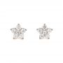 18k Rose Gold 18k Rose Gold Floral Diamond Earrings - Three-Quarter View -  103694 - Thumbnail