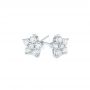  Platinum Platinum Floral Diamond Earrings - Front View -  103694 - Thumbnail