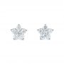  Platinum Platinum Floral Diamond Earrings - Three-Quarter View -  103694 - Thumbnail