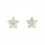 18k Yellow Gold 18k Yellow Gold Floral Diamond Earrings - Three-Quarter View -  103694 - Thumbnail